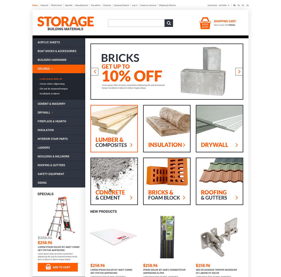 Home Renovation Materials osCommerce Template Big Screenshot Home Renovation Materials OsCommerce Template New Screenshots BIG