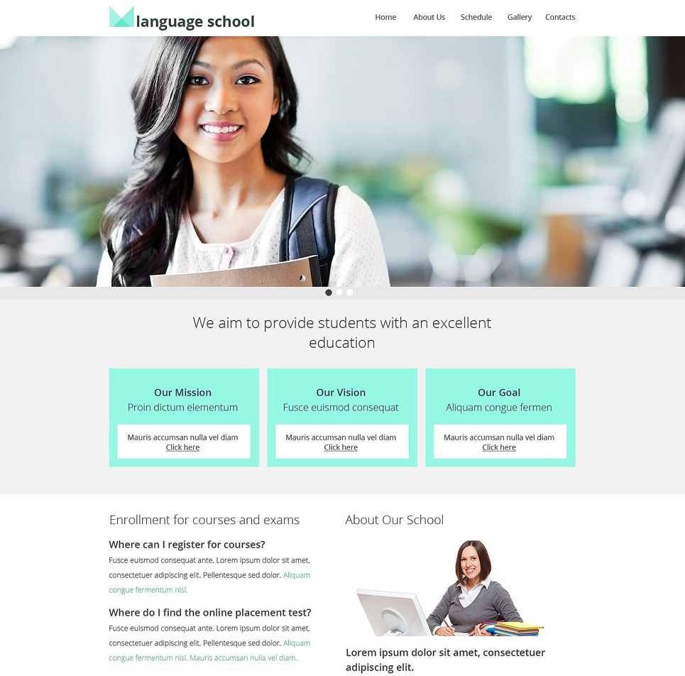 Language School Responsive Website Template Big Screenshot Language School Responsive Website Template New Screenshots BIG