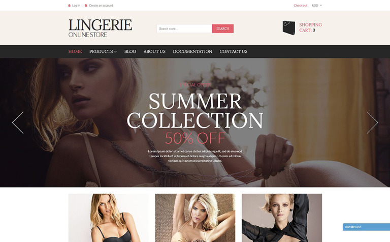 Lingerie Store Responsive Shopify Theme Big Screenshot Lingerie Store Shopify Theme New Screenshots BIG