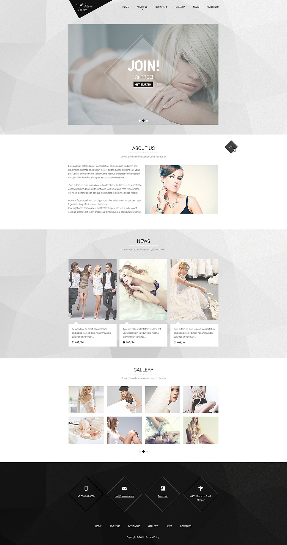 Model Agency Responsive Website Template New Screenshots BIG