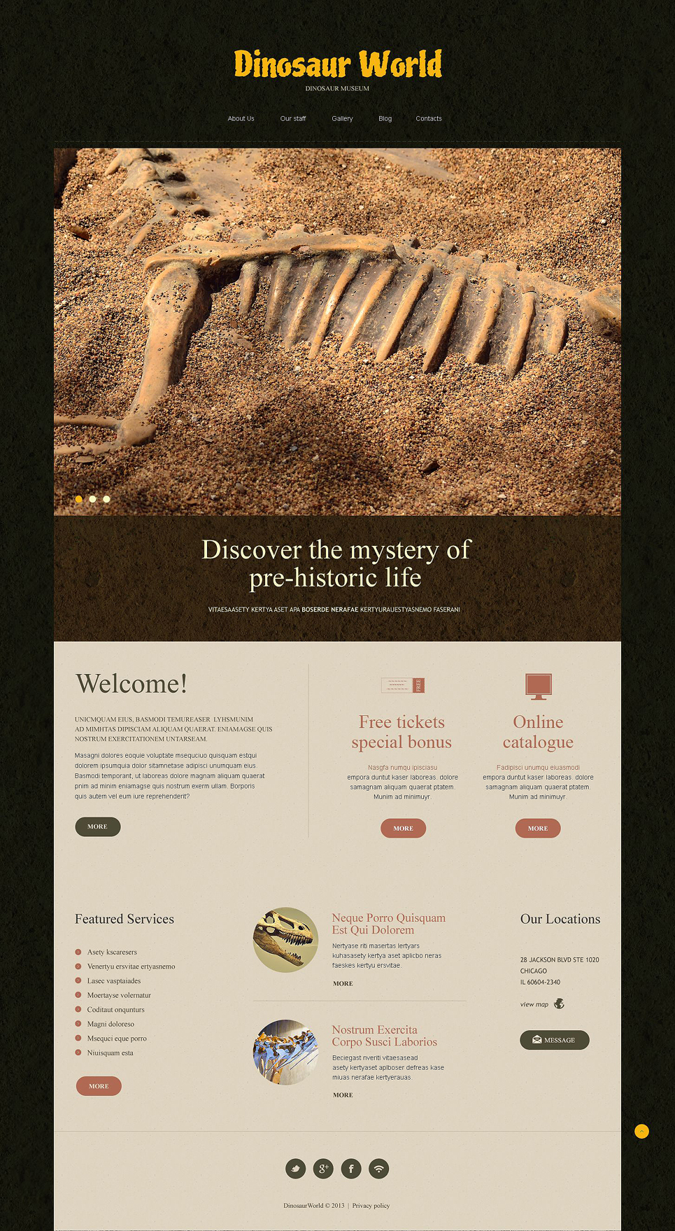 Museum Responsive Joomla Template New Screenshots BIG