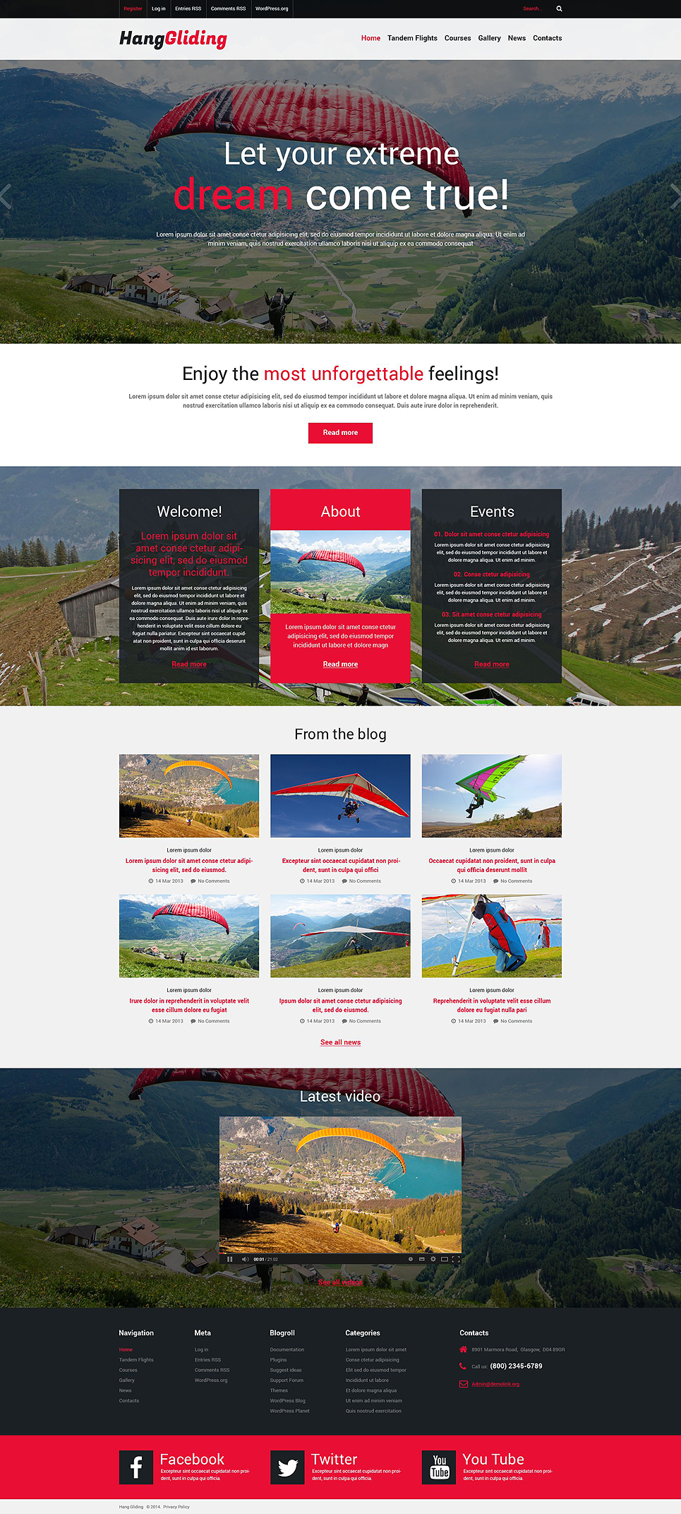 Paragliding Responsive WordPress Theme New Screenshots BIG