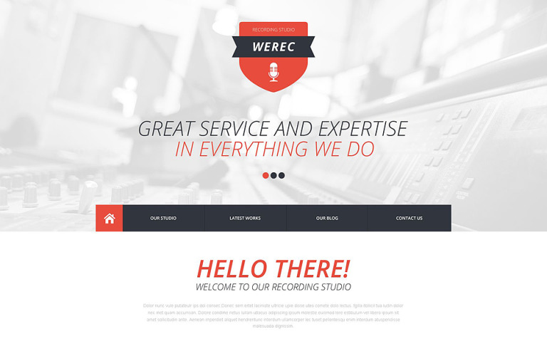 Recording Studio Responsive Website Theme Big Screenshot Recording Studio Responsive Website Template New Screenshots BIG