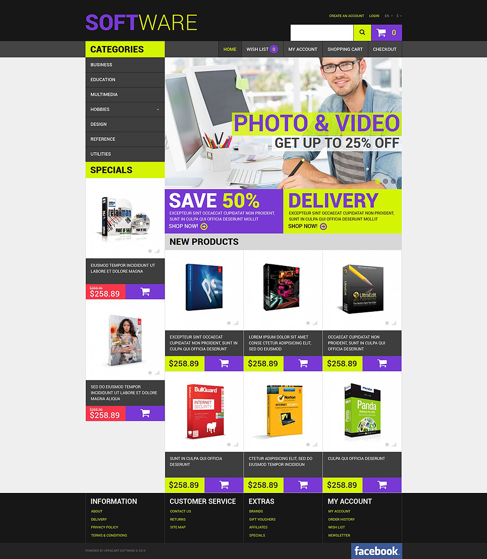 Nulled templates. Product category photo.