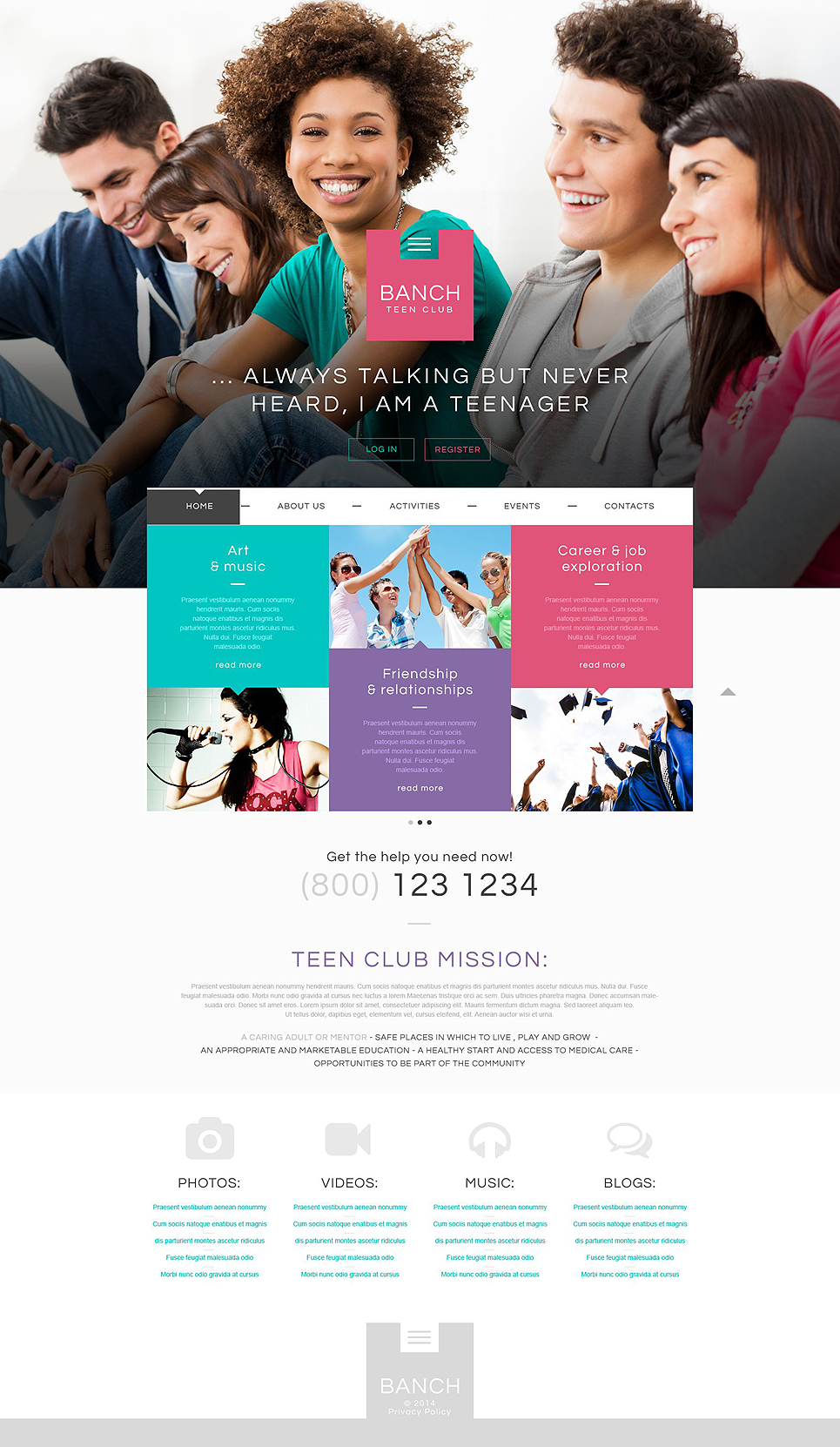Teen Club Responsive Website Template New Screenshots BIG
