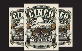 Cinco De Mayo Retro Flyer Template
