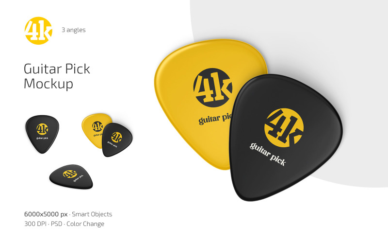 Guitar Pick Mockup PSD Template Product Mockup