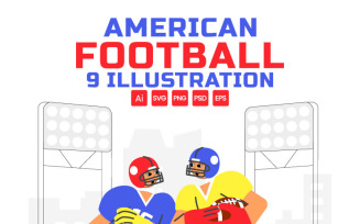 9 American Football Illustration