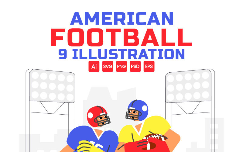9 American Football Illustration
