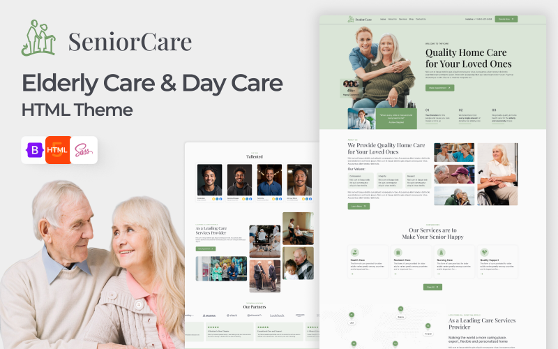 Senior Care - Senior and Elderly Care & Medical HTML Template Website Template