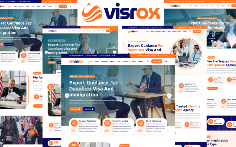 Visrox - Immigration and Visa Consulting HTML5 Template Website Template