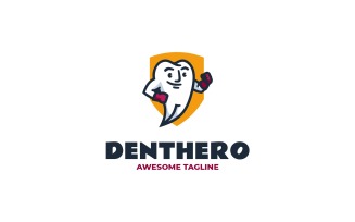 DENTHERO – Tooth Mascot Logo Design