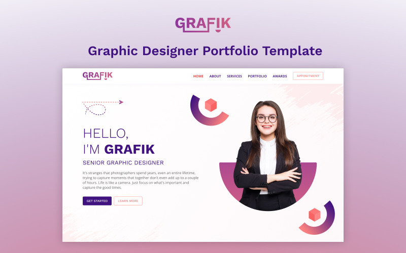 Grafik v1 - Premium Graphic Designer Next.Js Portfolio Template Website Template