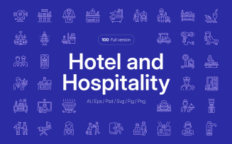 Hotel and Hospitality Icon Set