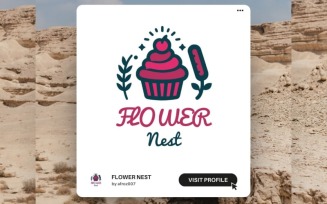 FlourNest Bakery Logo Template – Cozy & Customizable Logo for Bake Brands