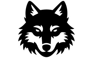 A minimalist logo design a wolf's head