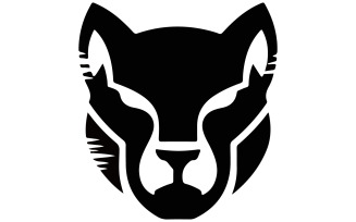 A logo art the stylized silhouette of a Puma head facing