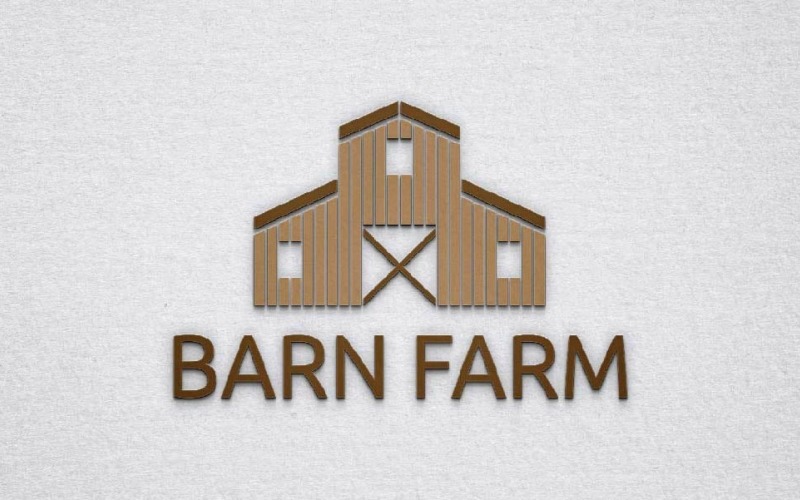 Barn Farm Warehouse Wooden Traditional Building Logo Template