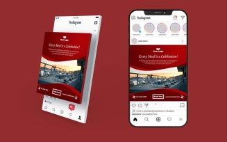 BBQ Night Hotel Social Media Templates and PSD Grill Dinner Post Designs