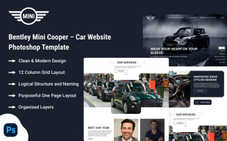 Bentley Mini Cooper – Car Website Photoshop Template