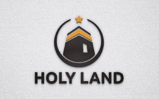 Circle Arabic Mecca Kaaba Holy Land Islamic Hajj Logo Template