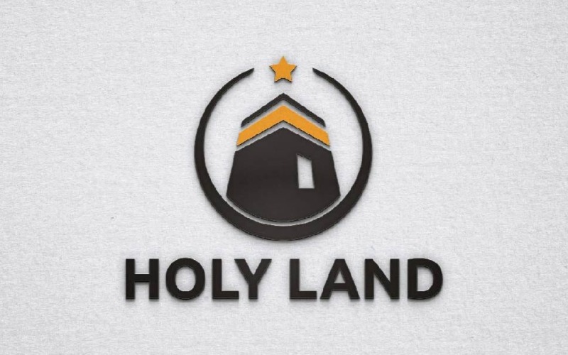 Circle Arabic Mecca Kaaba Holy Land Islamic Hajj Logo Template