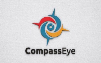 Circle Compass Eye Direction Target Goal Travel Adventure Logo Template