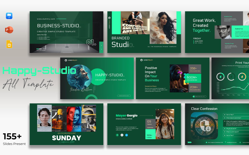 Green Combination Plan Bundle Presentation PowerPoint Template