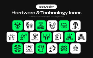 Hardware and Technology Icon Set