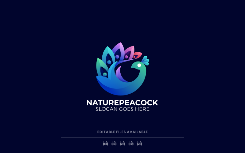 Modern Gradient Colorful Peacock Logo Design Logo Template
