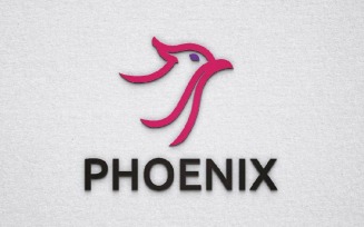 Red Phoenix Bird Animal Head Myth Strong Wildlife Logo Template