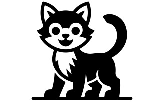 A cat silhouette vector art illustration
