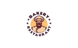 Bakery Chef Mascot Logo Design