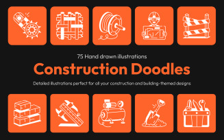 Construction Drawings Illustration Set