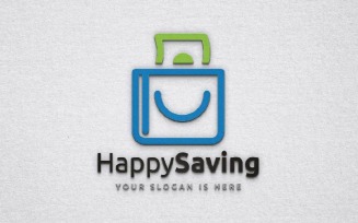 Happy Saving Paper Money Wallet Bank Invest Business Logo Template