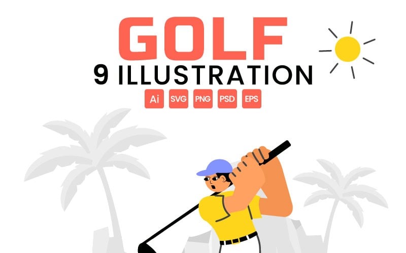 9 Golf Sport Illustration