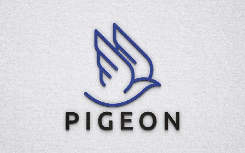 Peaceful Dove Pigeon Bird Animal Flying Wings Line Logo Template