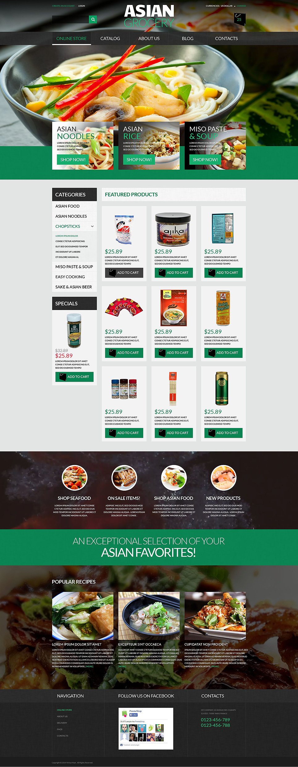 Asian Grocery Store VirtueMart Template New Screenshots BIG