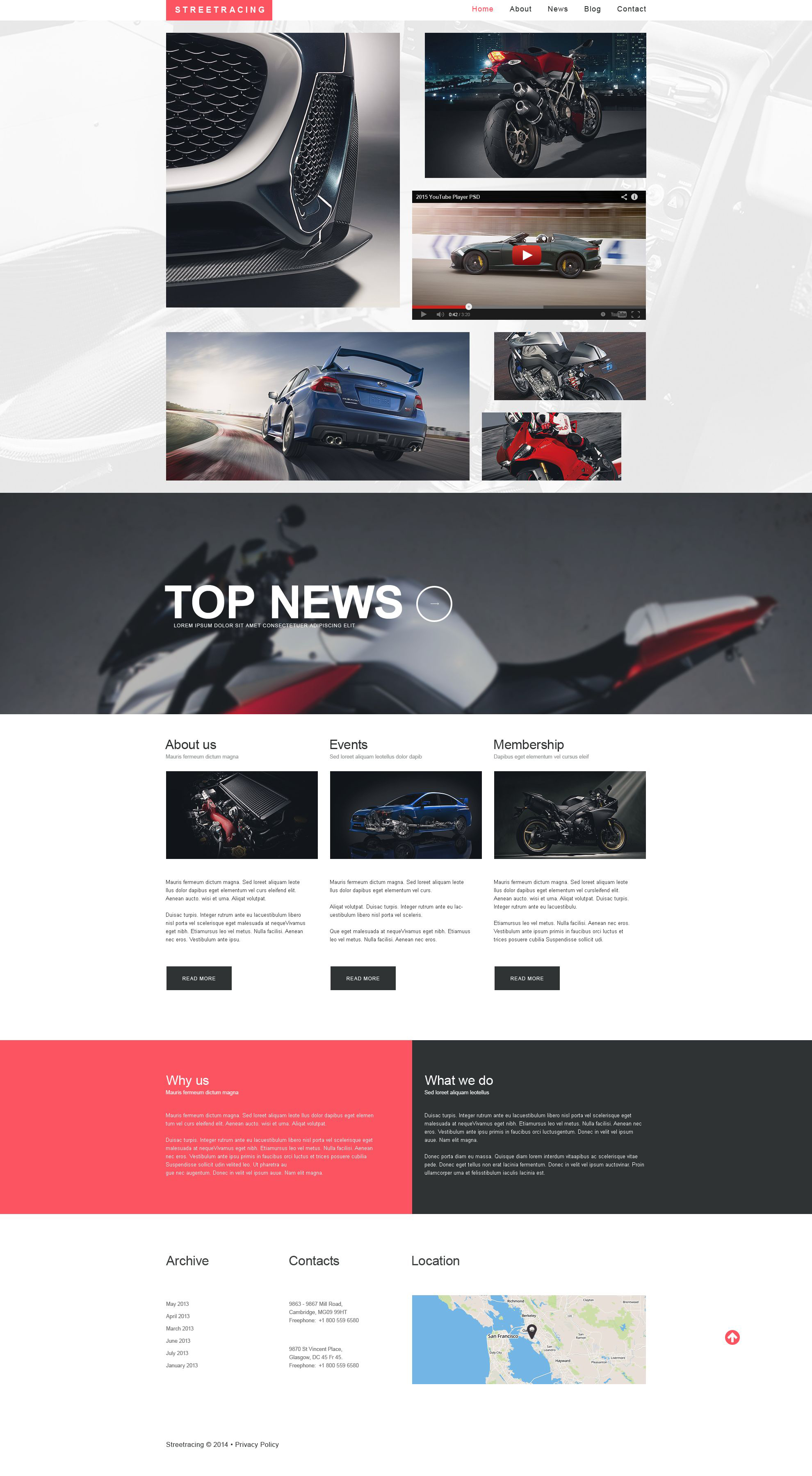 Car Racing Website Template Free Website Templates