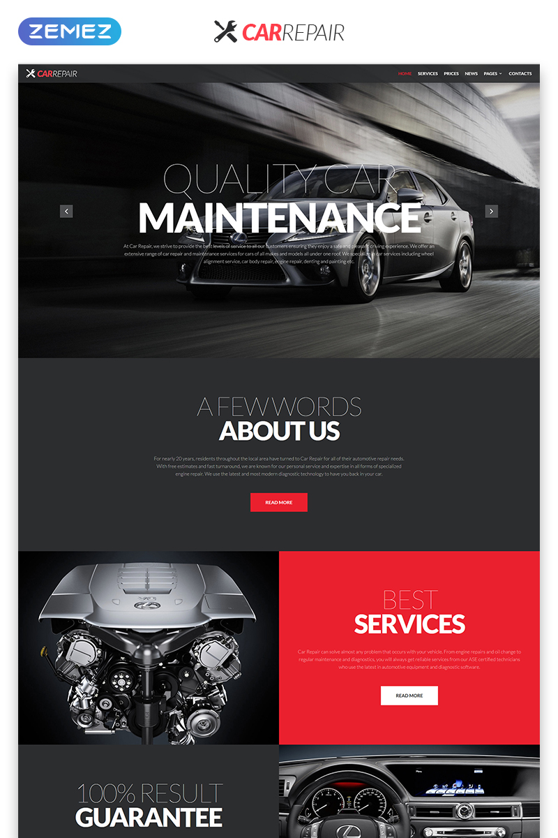 "Car Repair - Cars & Motorcycles Creative Responsive HTML" modèle web adaptatif #51928