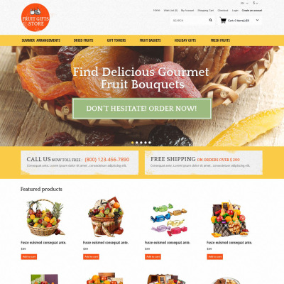 Fruit Gifts OpenCart Template #51994