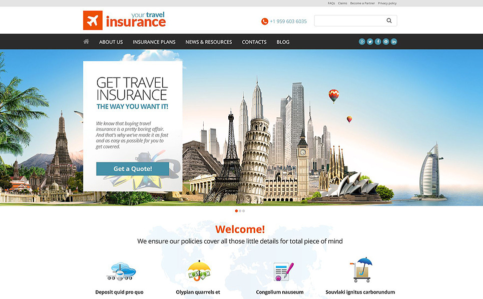 Insurance Responsive Website Template 51961