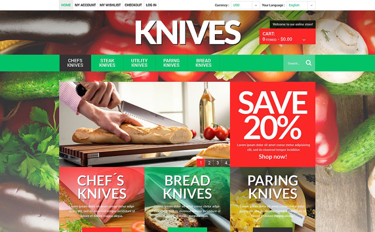 Knives Online Store Magento Theme