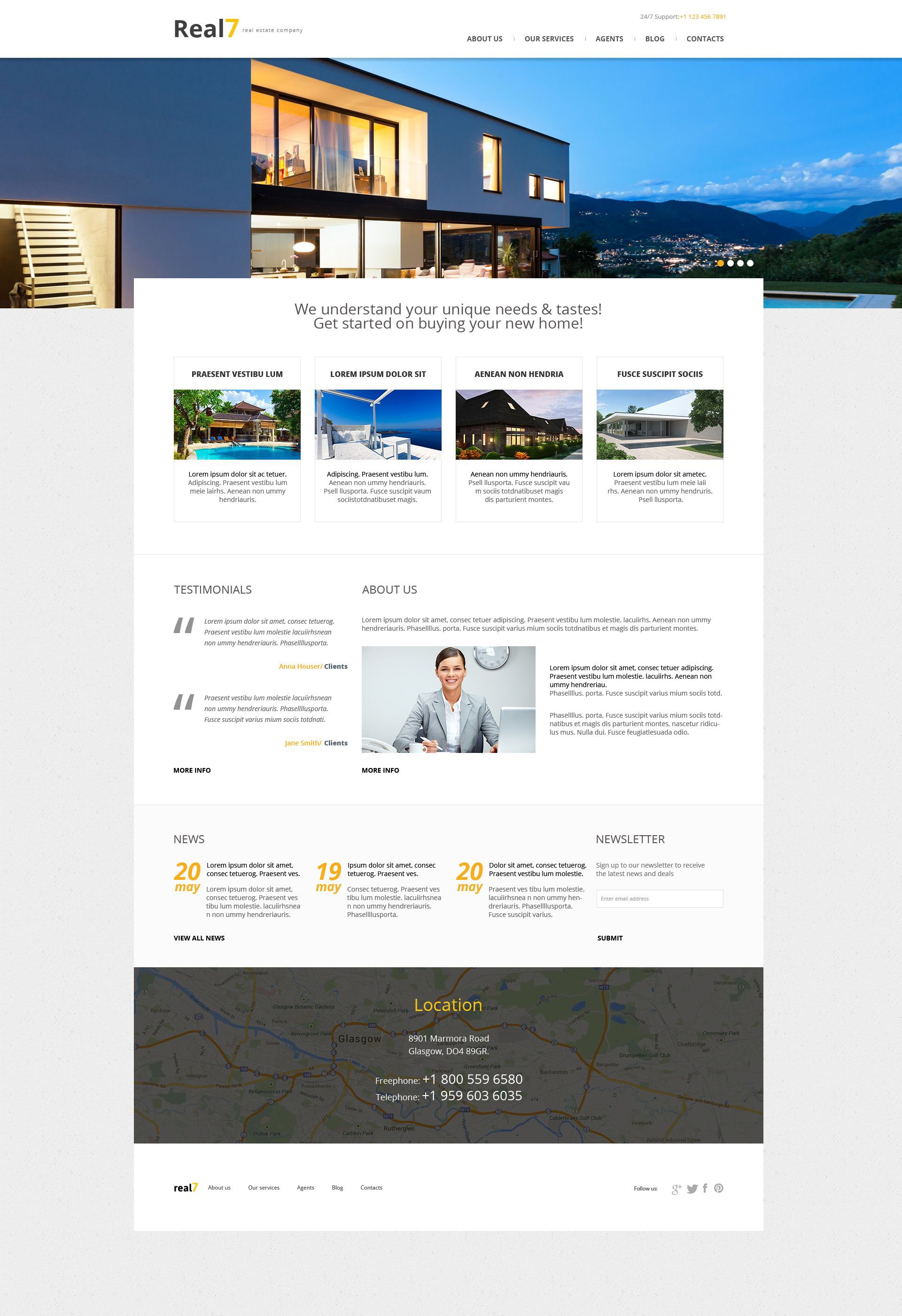 Real Estate Agency Responsive WordPress Theme - screenshot