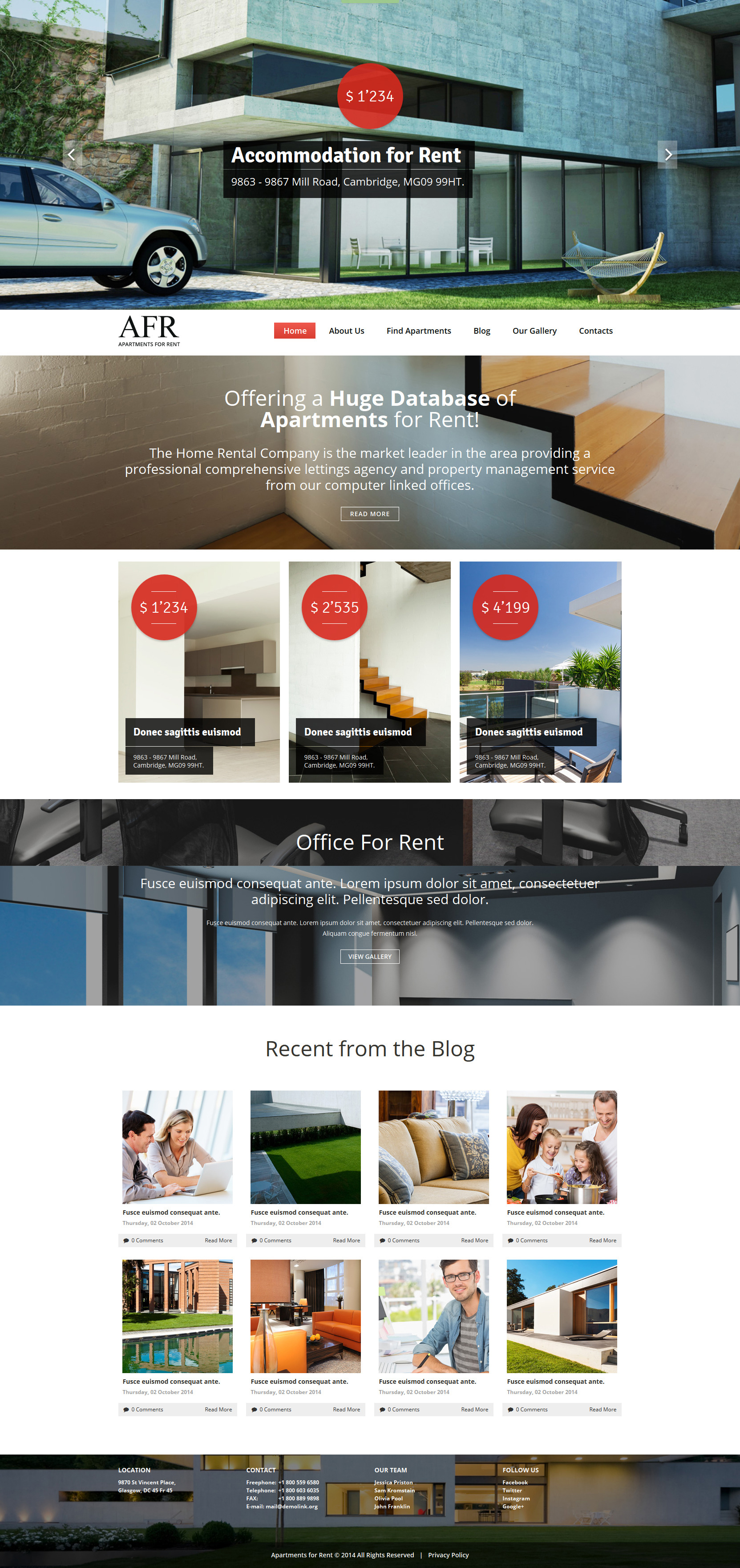 Renting Apartments Joomla Template - screenshot
