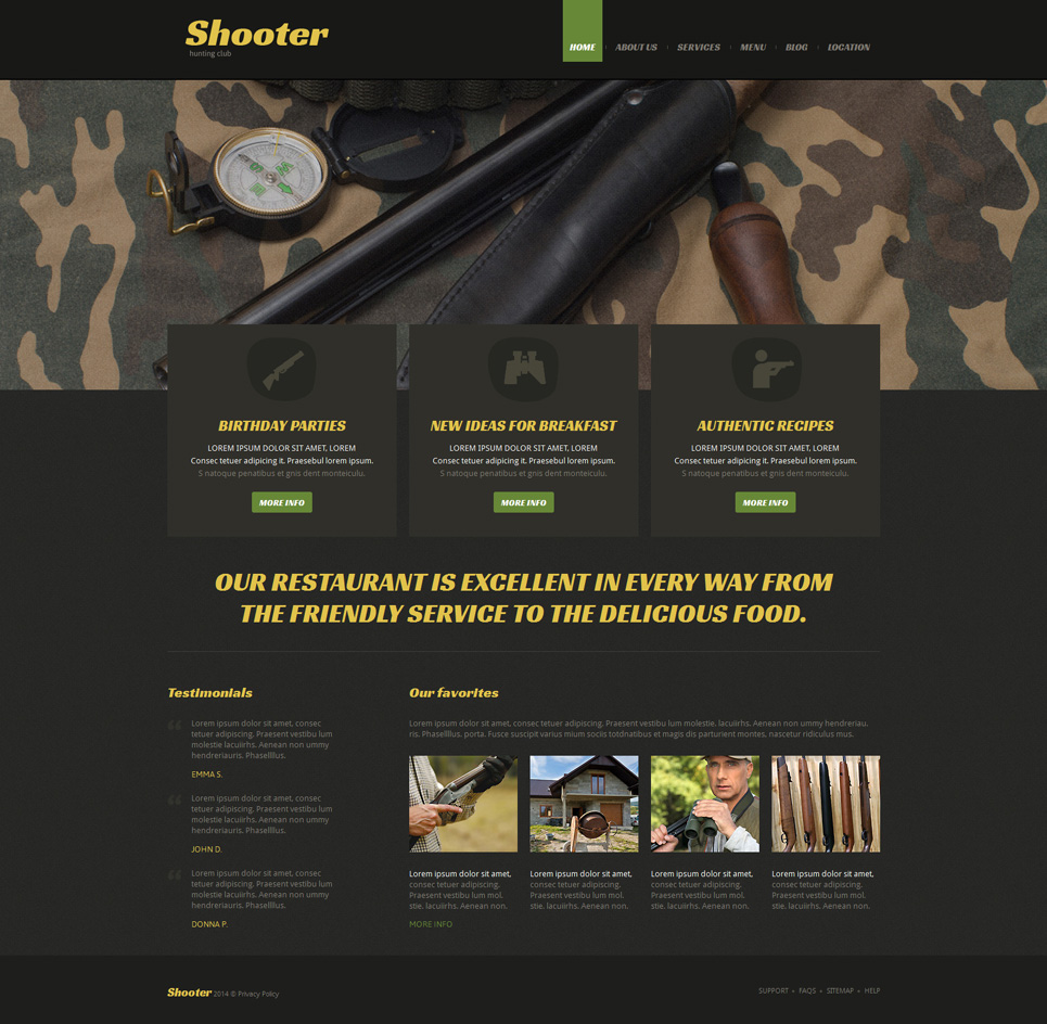 Shooting Responsive Joomla Template New Screenshots BIG