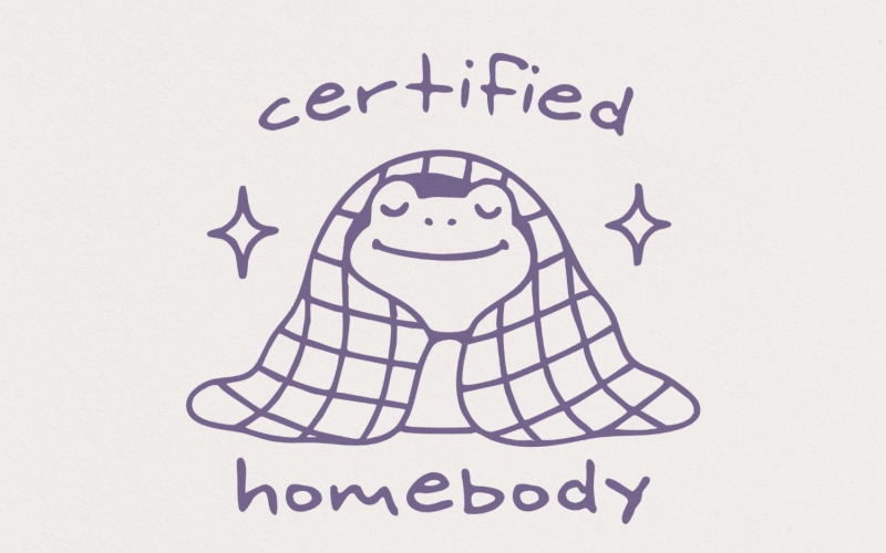 Certified Homebody PNG, Trendy PNG, Funny Introvert PNG, Popular PNG, Homebody Club PNG, Sticker Illustration