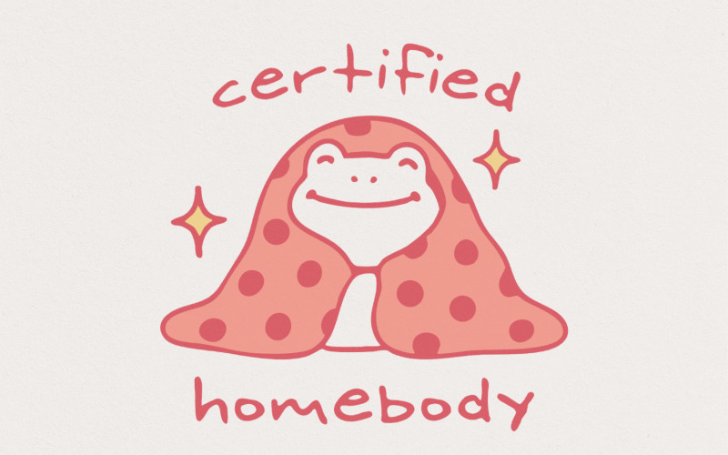 Certified Homebody PNG, Trendy PNG, Popular PNG, Funny Introvert PNG, Homebody Club PNG, Anxiety Illustration