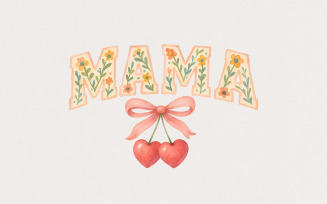 Cherry Bow Coquette Mama PNG, Mom Coquette Png, Soft Girl Aesthetic Shirt Sublimation Design,