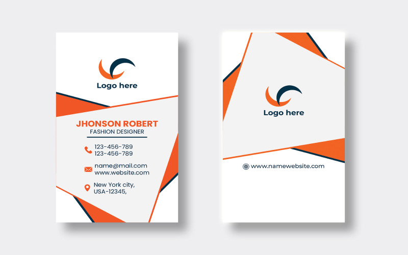 Classy Vertical Business Card Template Corporate Identity